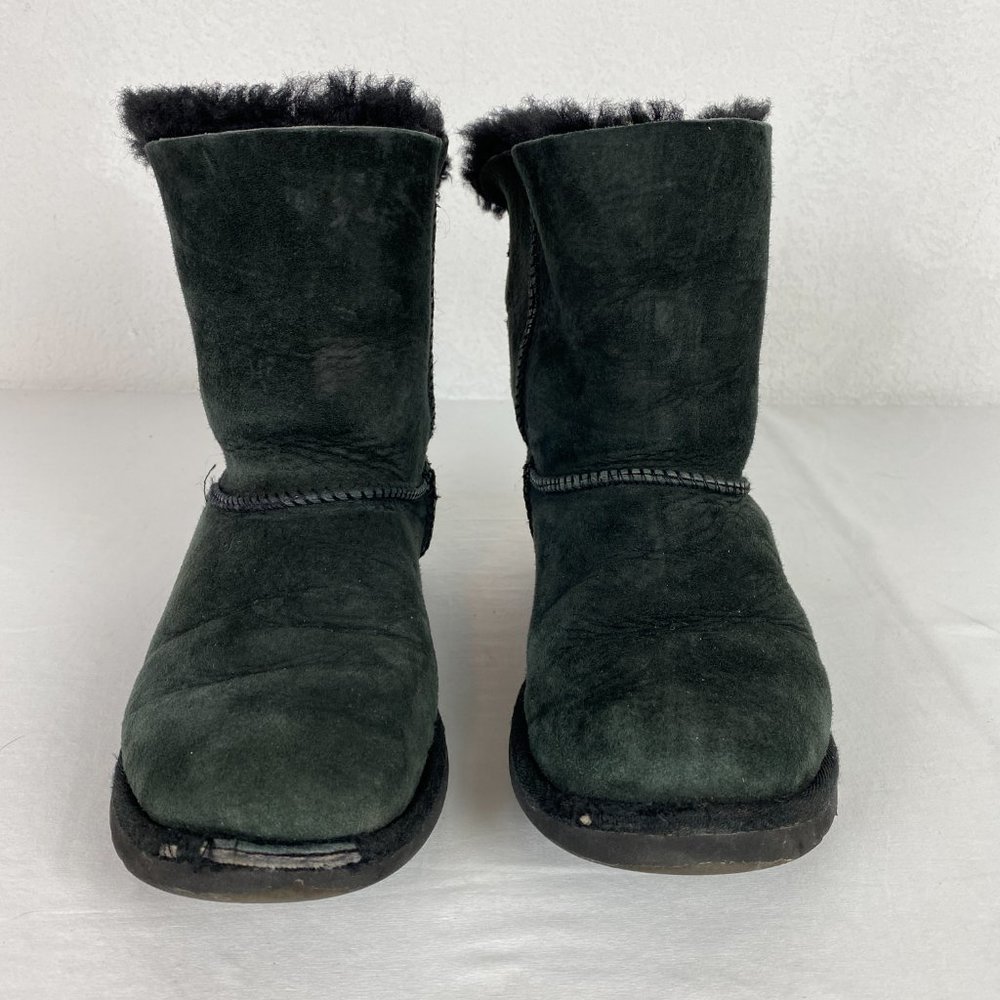 UGG Bailey II Black Bow Short Boot Slippers - Picture 4 of 11